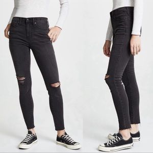 Madewell 9" High Rise Skinny Jeans in Black Sea Size 28 Tall